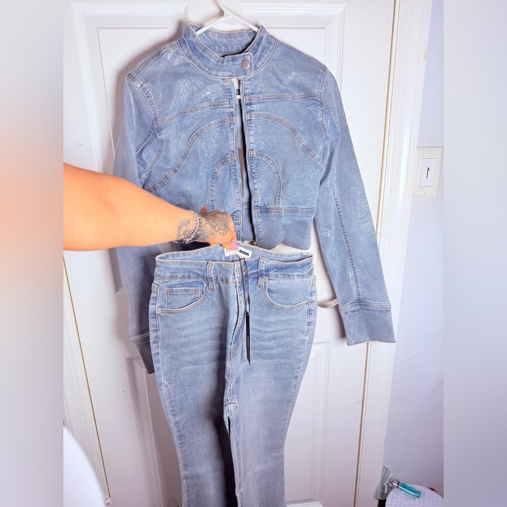 Sold out Fashion Nova Light Blue Denim set - Picture 4 of 9